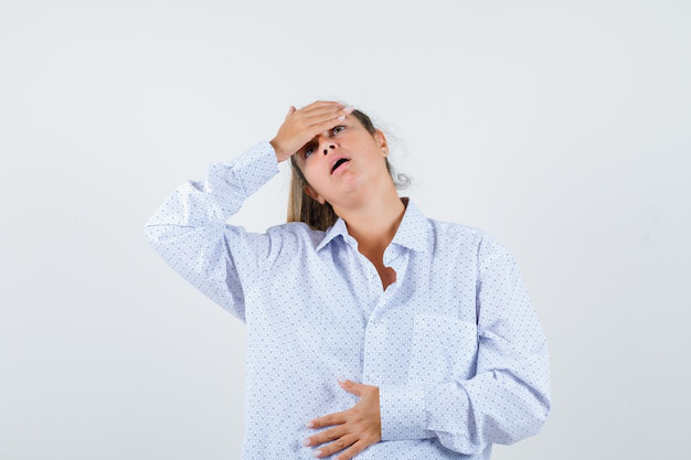 uncomfortable woman experiencing hot flashes